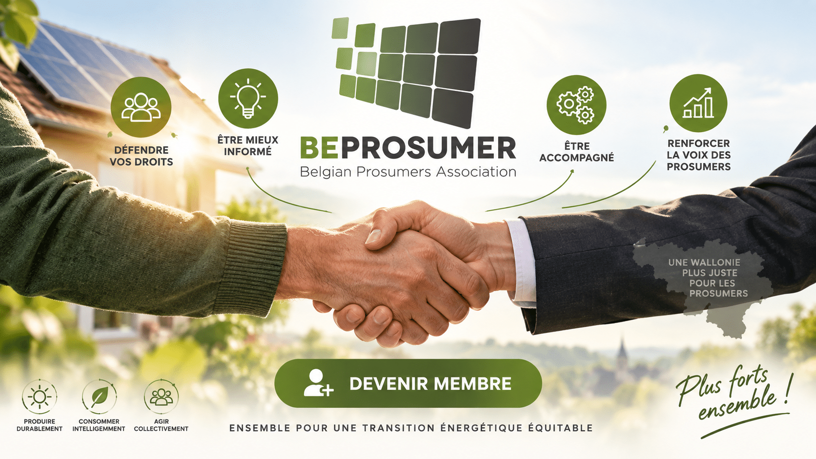 Devenir membre de BeProsumer : ensemble pour défendre les prosumers wallons.